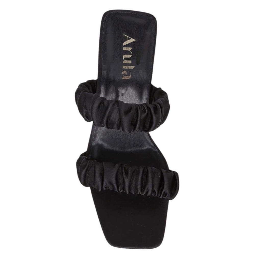 ARULA • First Love Girls Will Be Girls Pleated Block Heel Sandals Slip On Shoes - Picture 7 of 11
